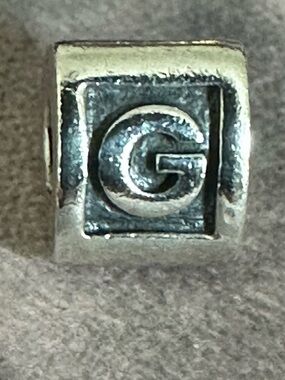 Pandora Retired Sterling Silver Letter 'G' Bead Charm